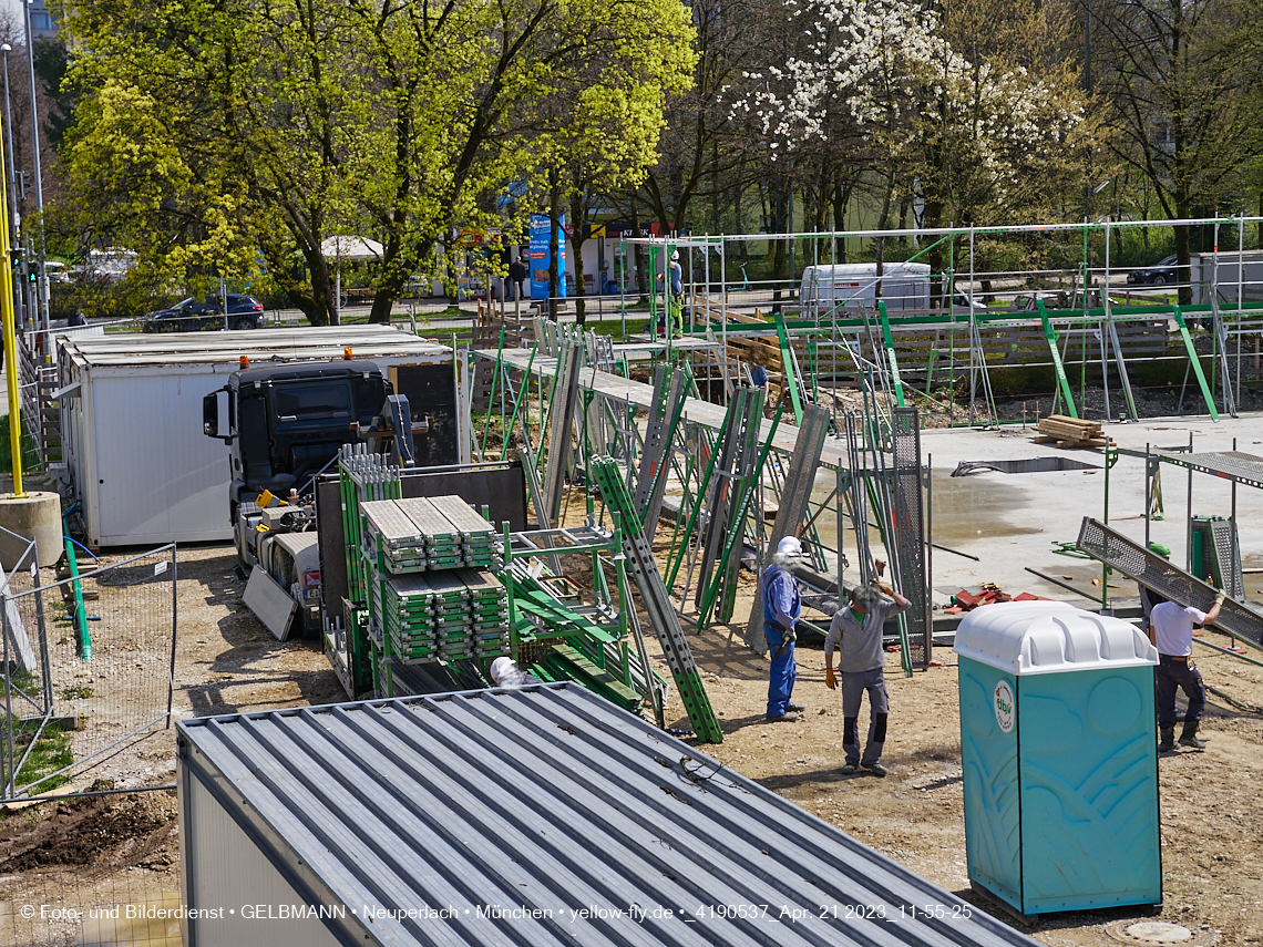 21.04.2023 - Luft- und Ebenenfotos vom Haus für Kinder in der Quiddestraße in Neuperlach